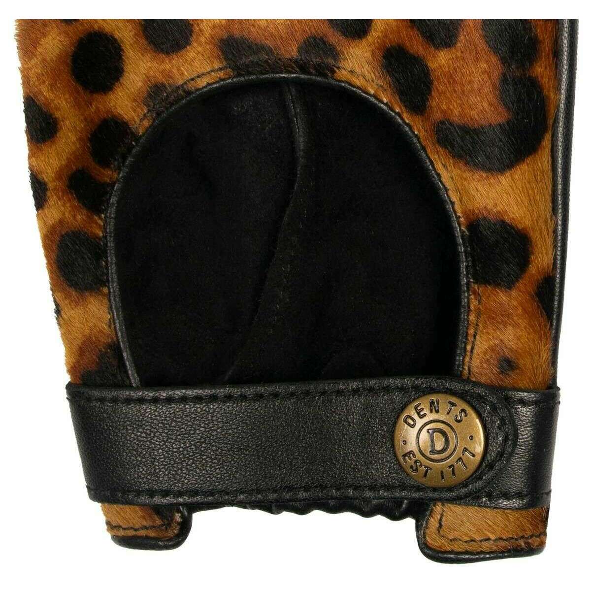 Dents Nyla Half Finger Driving Gloves - Leopard/Black - Image 5