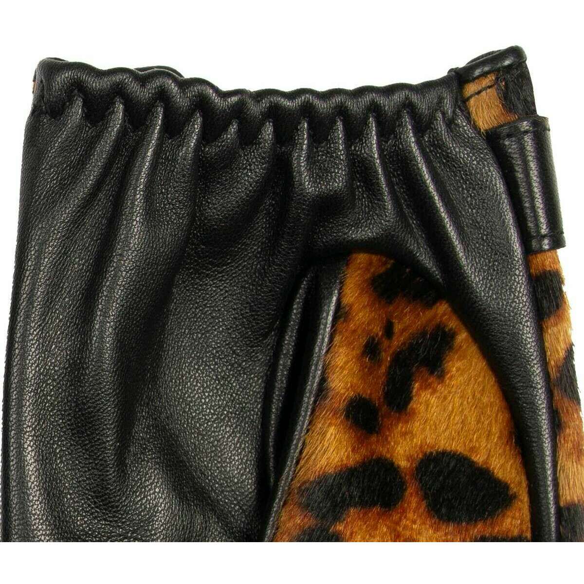 Dents Nyla Half Finger Driving Gloves - Leopard/Black - Image 6