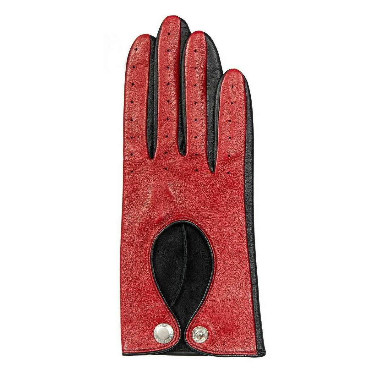 Dents Oulton Touchscreen Leather Driving Gloves - Berry Red/Black - Image 3