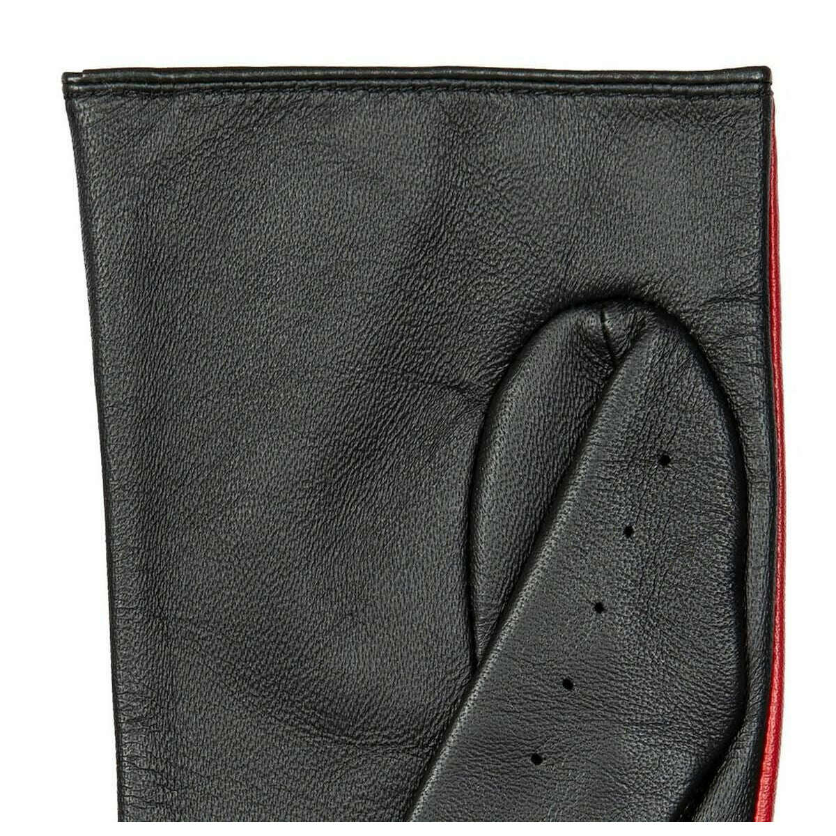 Dents Oulton Touchscreen Leather Driving Gloves - Berry Red/Black - Image 5