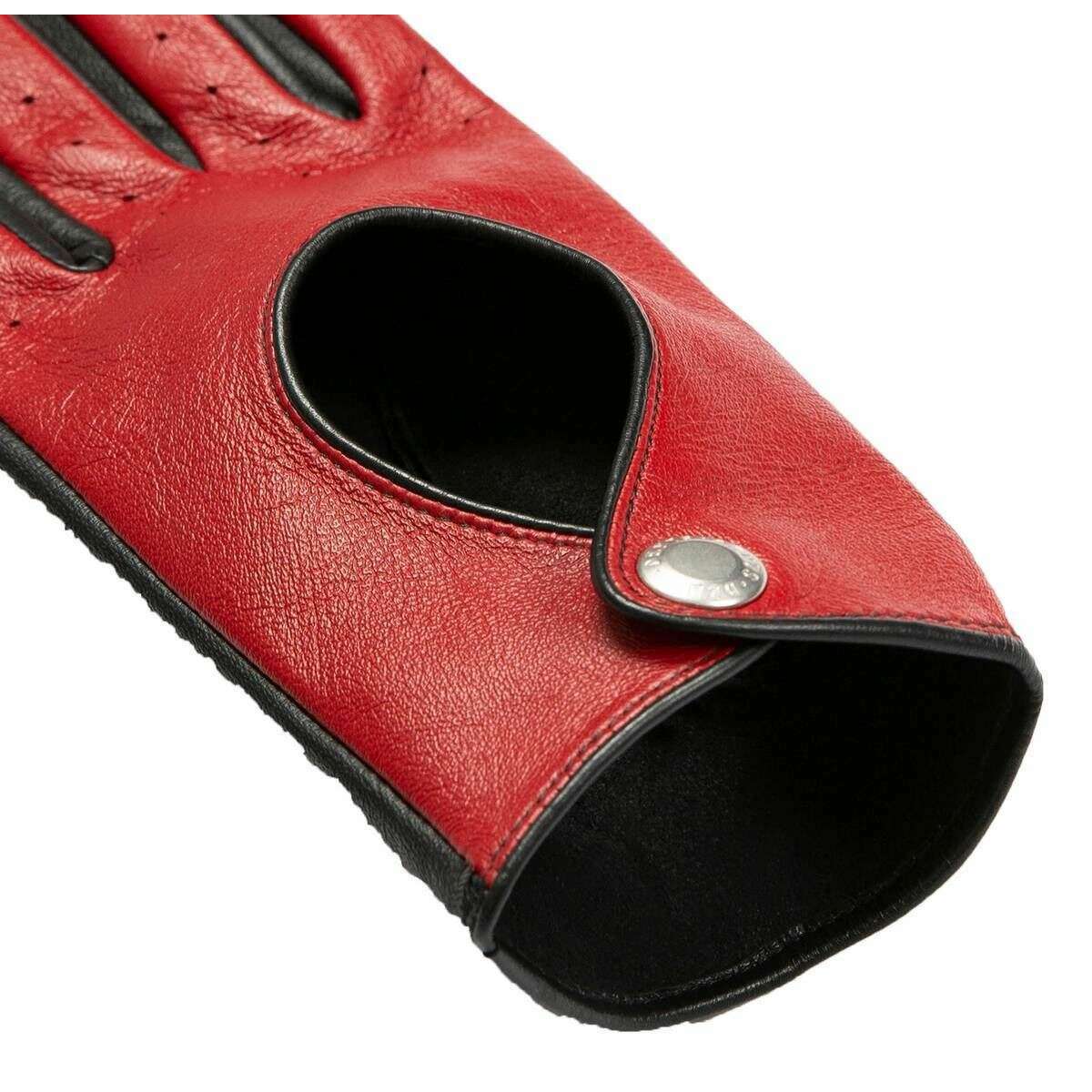 Dents Oulton Touchscreen Leather Driving Gloves - Berry Red/Black - Image 7