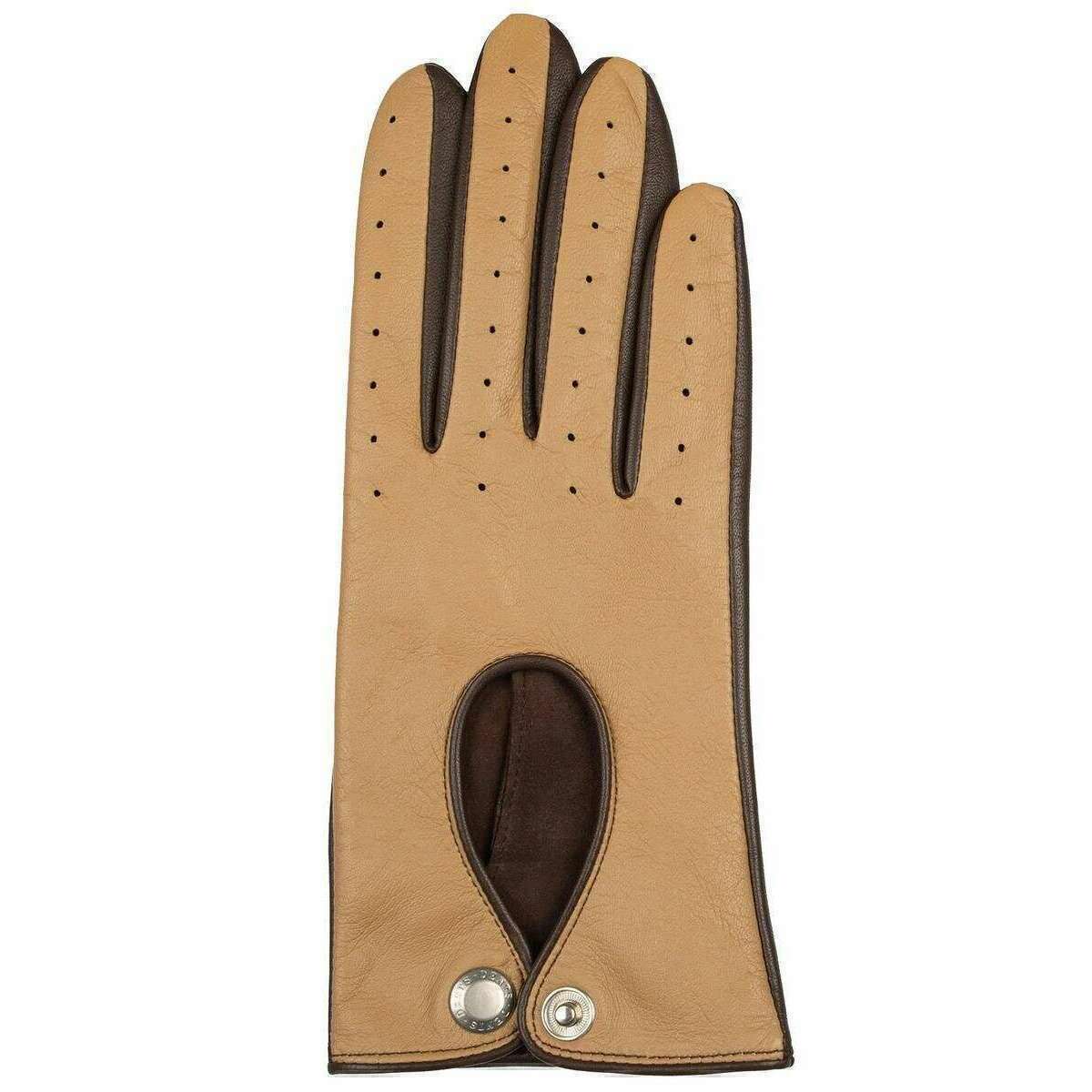 Dents Oulton Touchscreen Leather Driving Gloves - Toffee Beige/Mocha Brown - Image 3