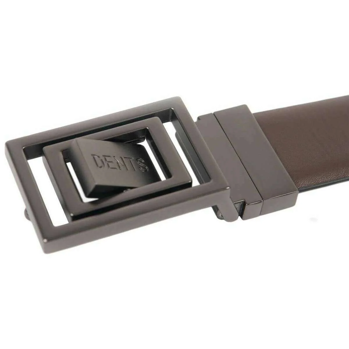 Dents Push Pin Reversible Leather Belt - Brown/Black - Image 5