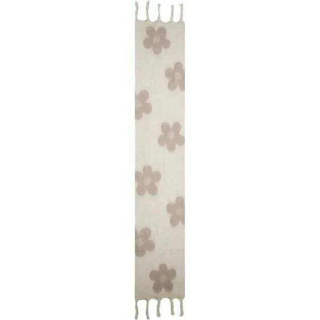 Dents Reversible Floral Blanket Tassel Scarf - Natural Cream - Image 2