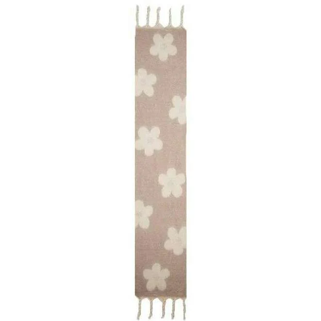Dents Reversible Floral Blanket Tassel Scarf - Natural Cream - Image 3