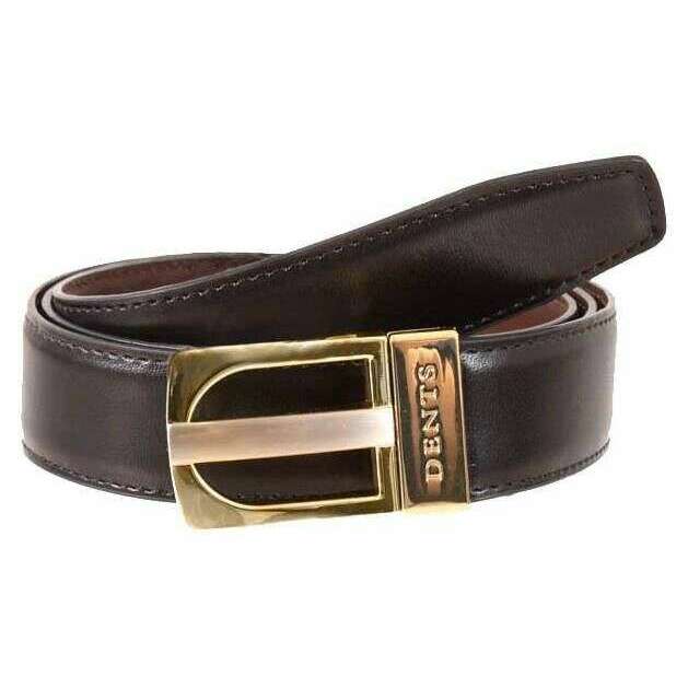 Dents Reversible Plain Leather Belt - Brown/Black - Image 2