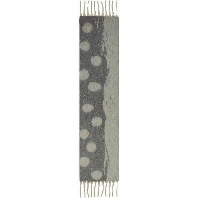 Dents Reversible Spotty Blanket Tassel Scarf - Dove/Slate Grey - Image 3