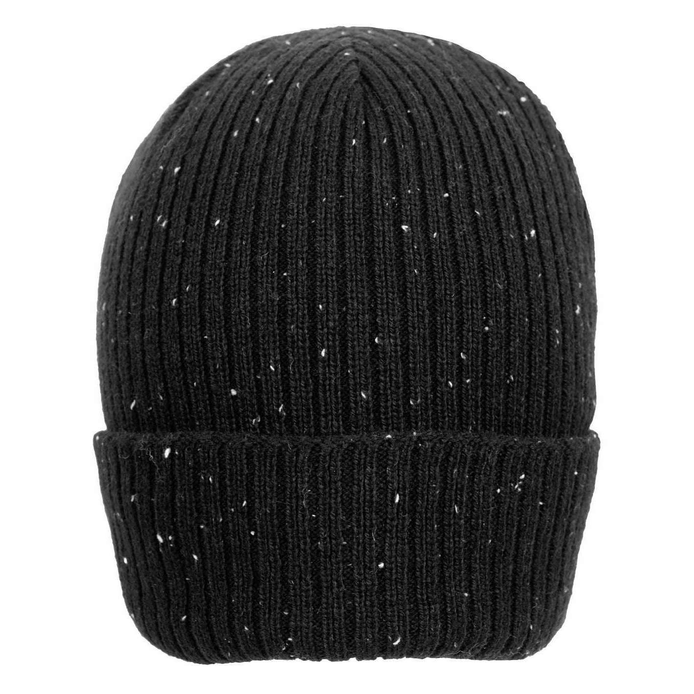 Dents Ribbed Knit Beanie Hat - Black