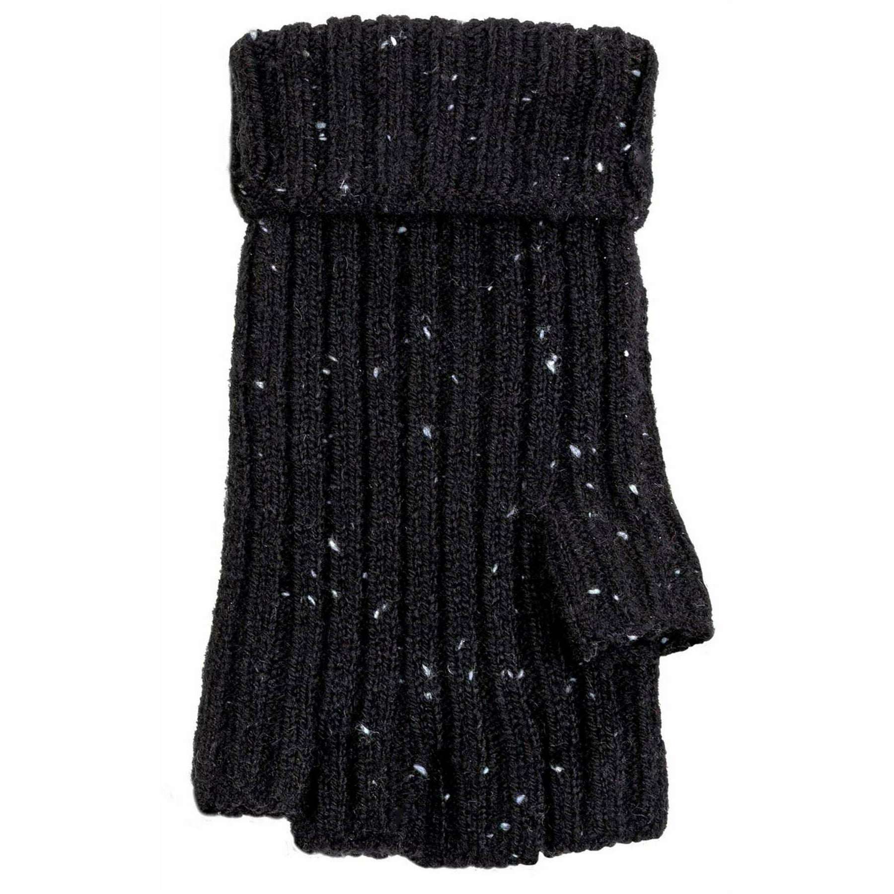 Dents Ribbed Knit Fingerless Gloves - Black - Image 5