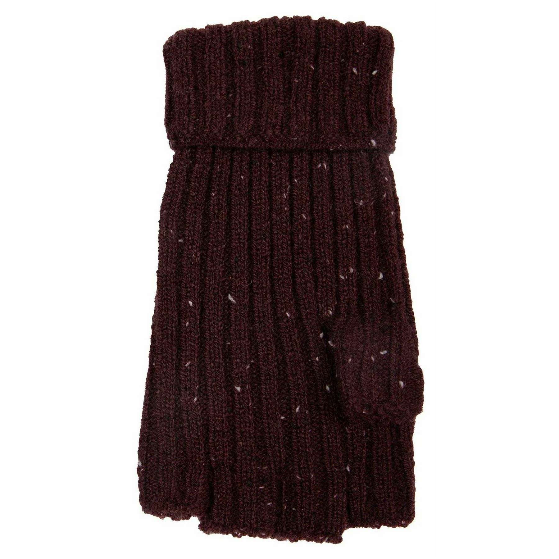 Dents Ribbed Knit Fingerless Gloves - Burgundy - Image 5
