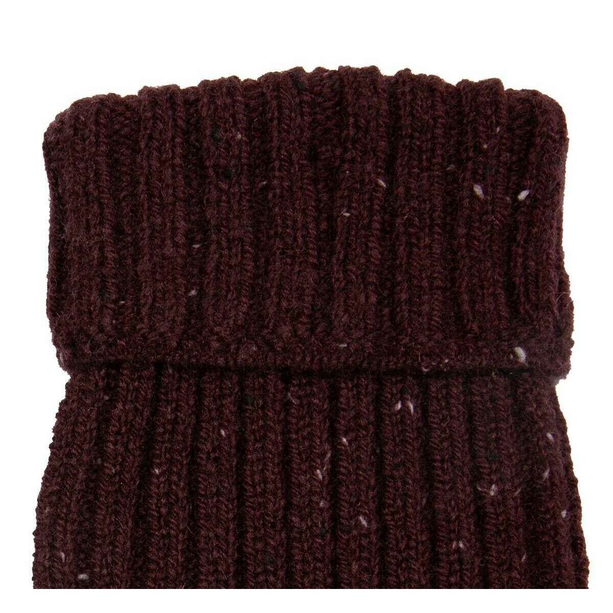 Dents Ribbed Knit Fingerless Gloves - Burgundy - Image 6