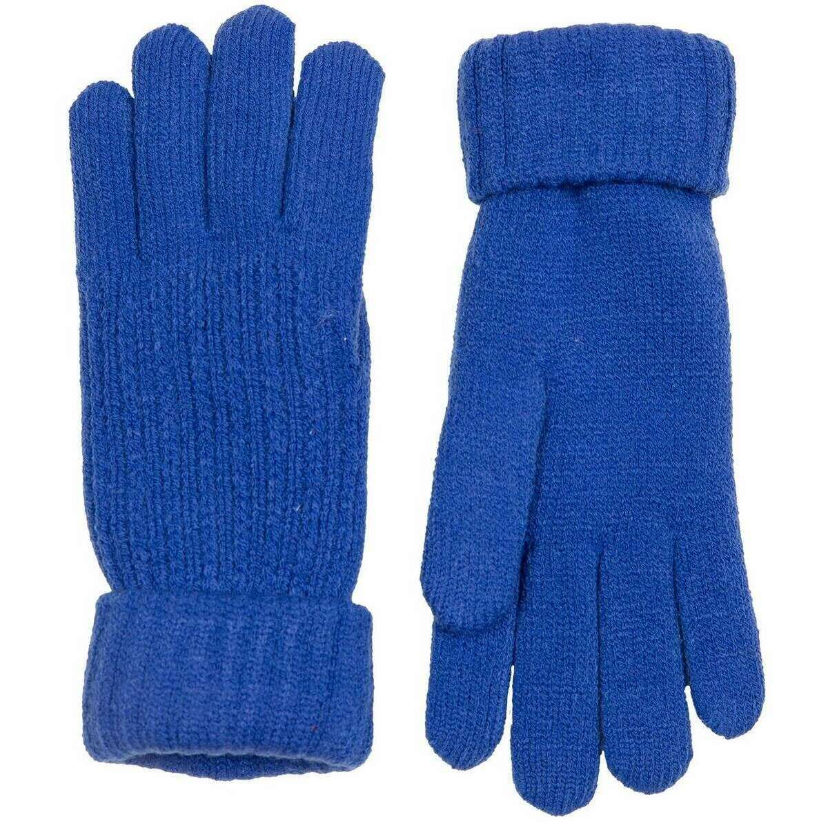 Dents Ribbed Knit Gloves - Cobalt Blue/Black - Image 2