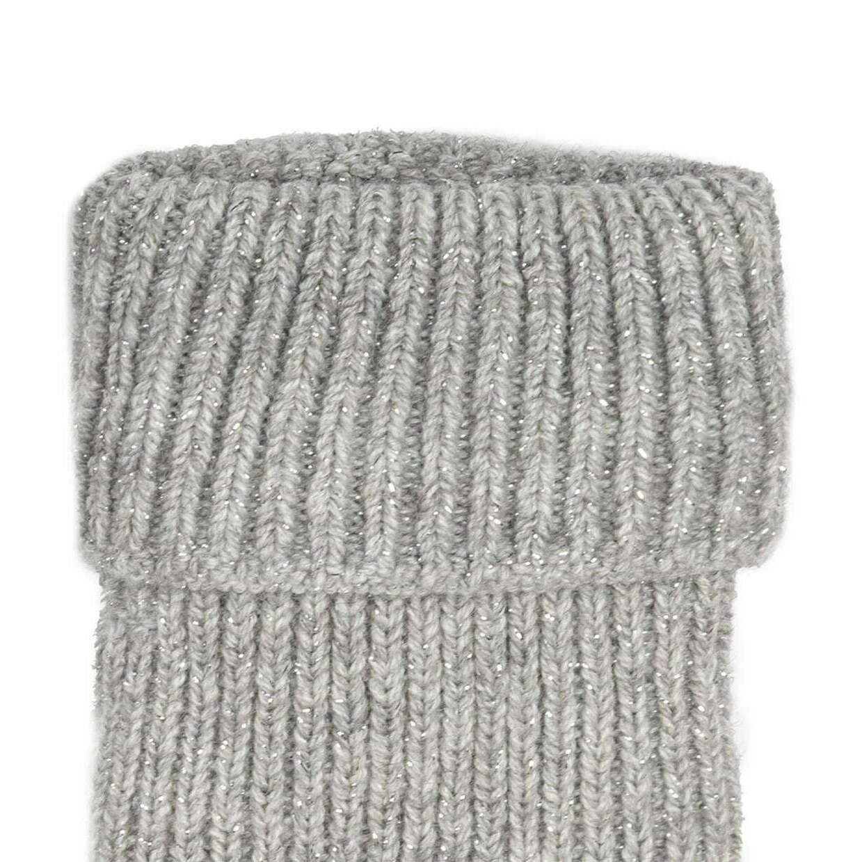 Dents Ribbed Knit Metallic Yarn Gloves - Dove Grey - Image 6