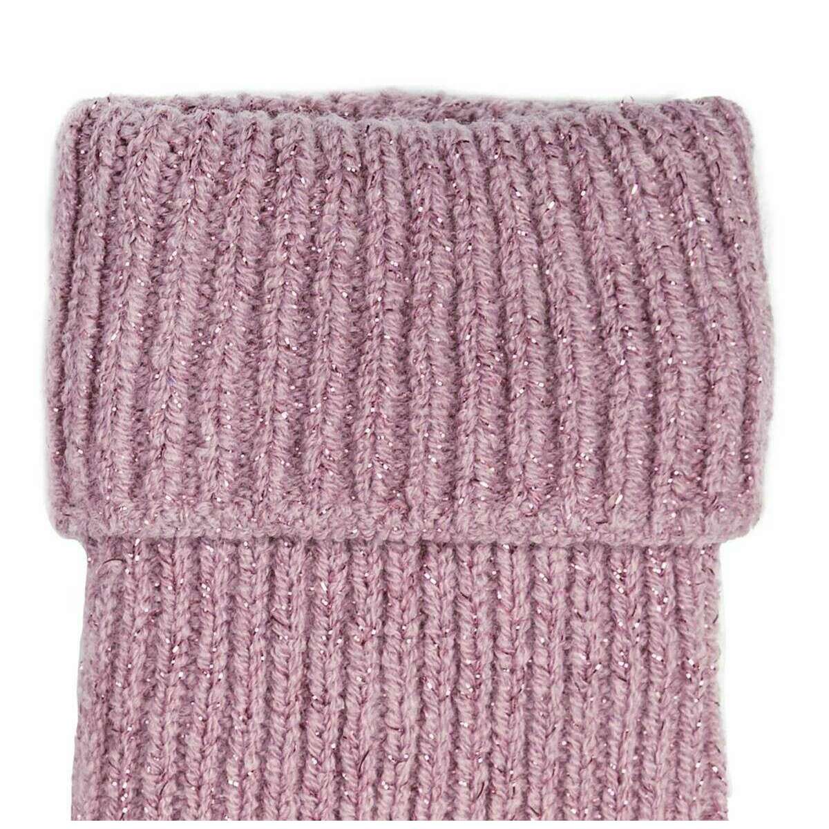 Dents Ribbed Knit Metallic Yarn Gloves - Lilac Purple - Image 6