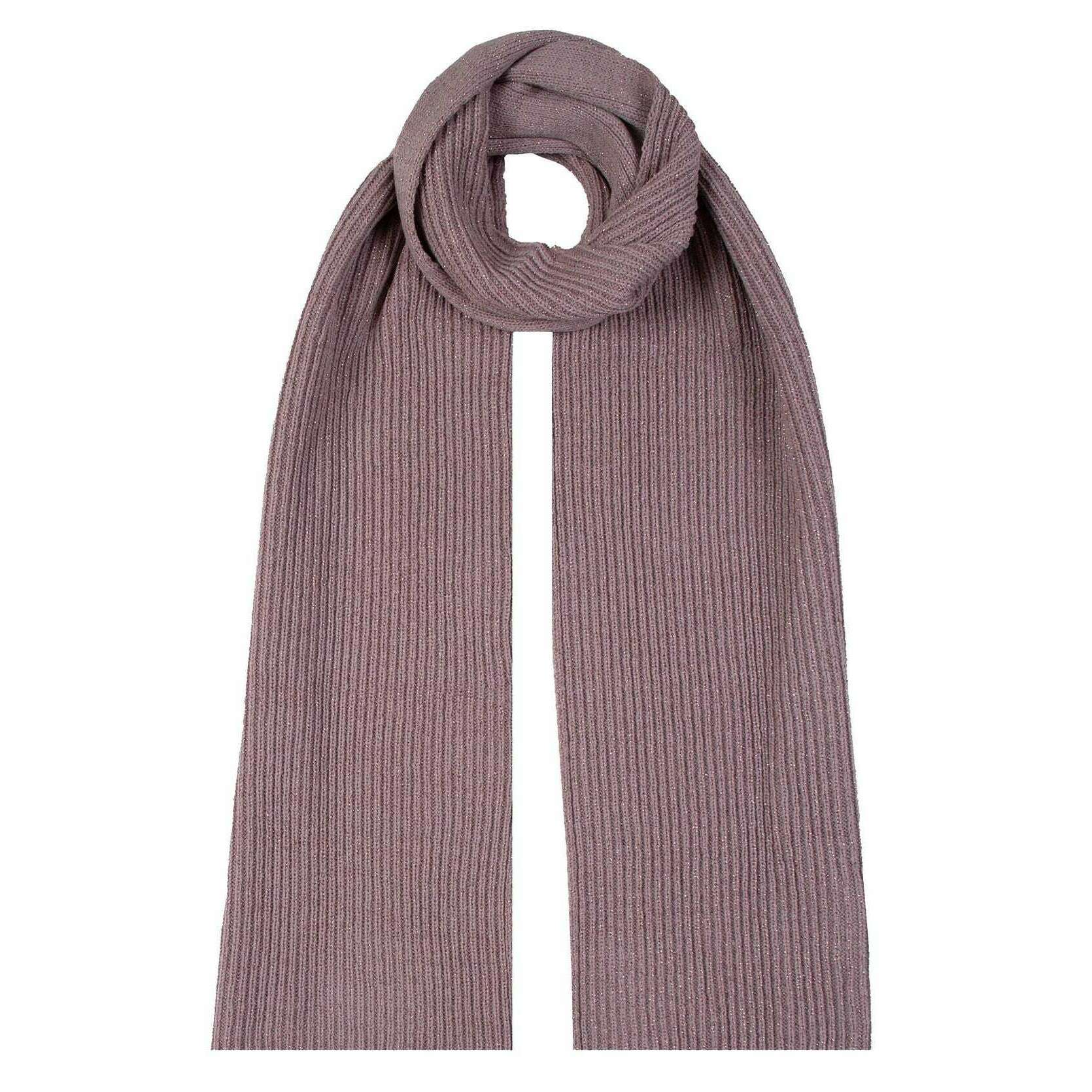 Dents Ribbed Knit Metallic Yarn Scarf - Lilac Purple