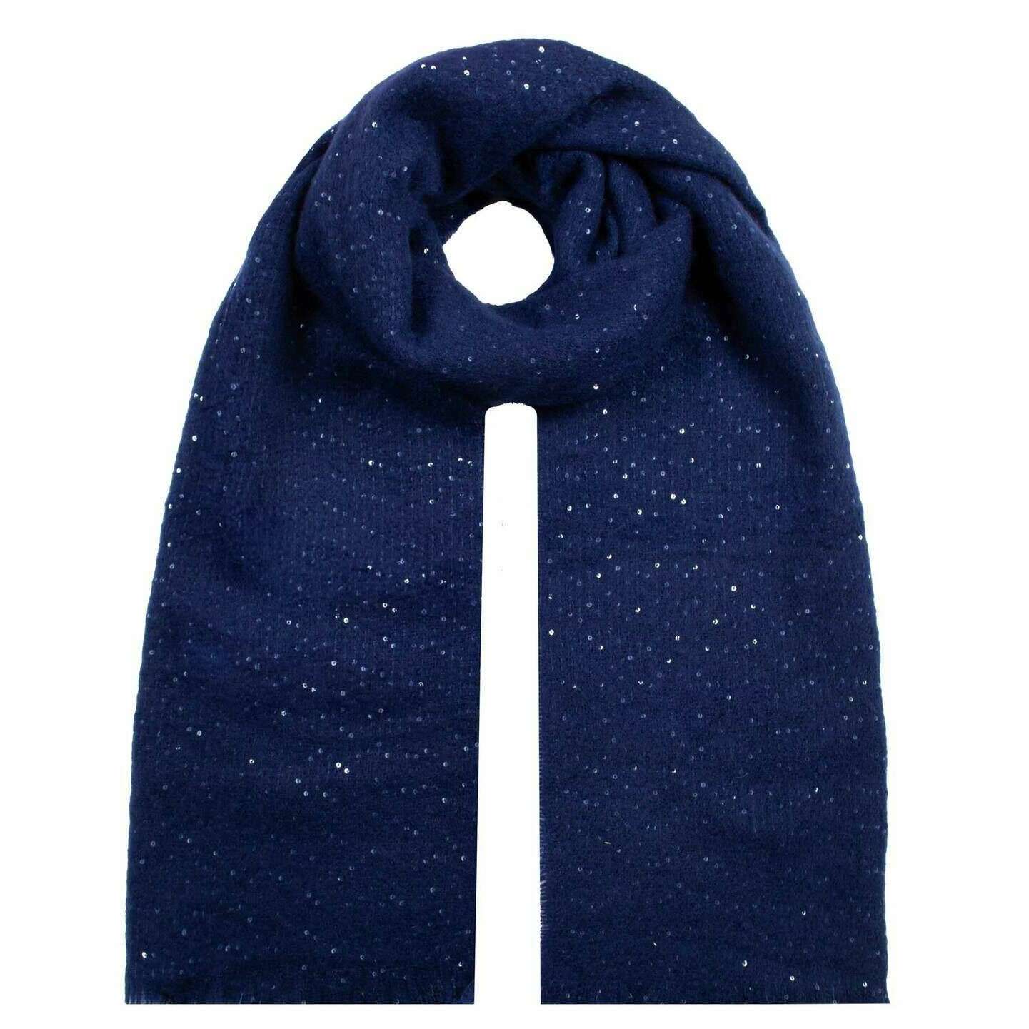 Dents Sequin Scarf - Navy