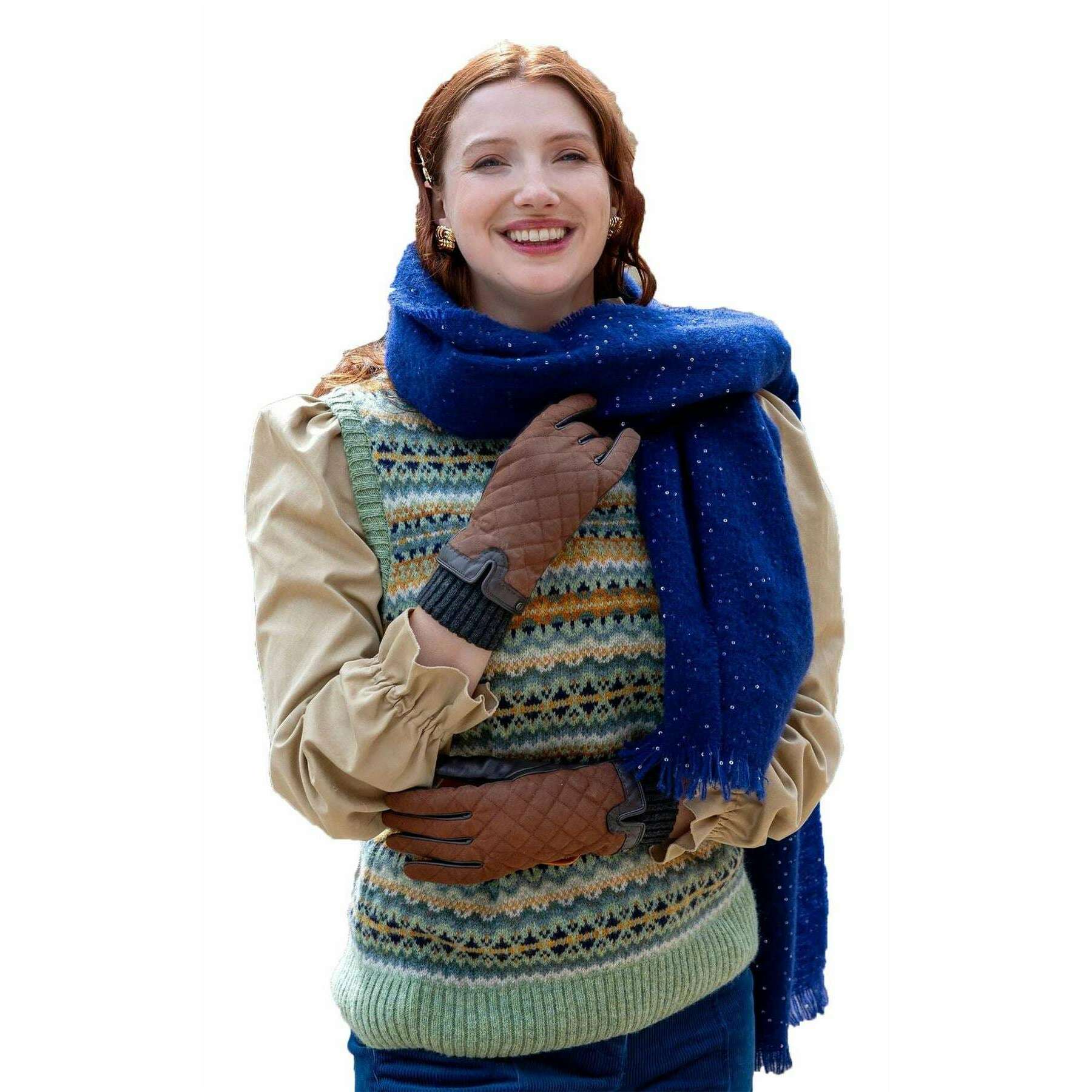 Dents Sequin Scarf - Navy - Image 4