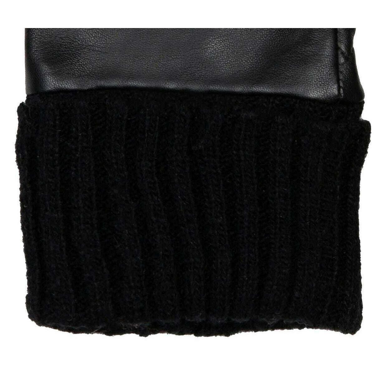 Dents Serena Quilted Chevron Fingerless Leather Gloves - Black - Image 3