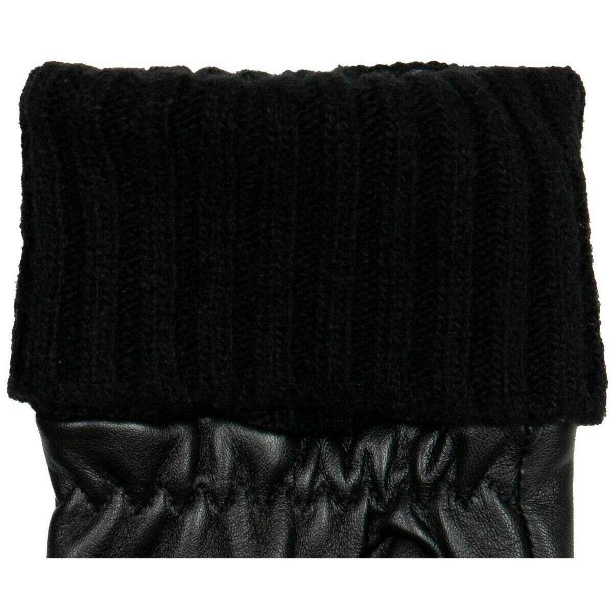 Dents Serena Quilted Chevron Fingerless Leather Gloves - Black - Image 4