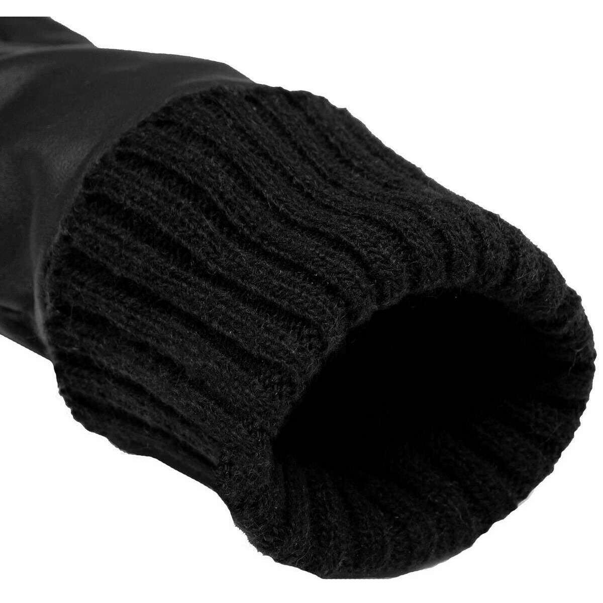 Dents Serena Quilted Chevron Fingerless Leather Gloves - Black - Image 5