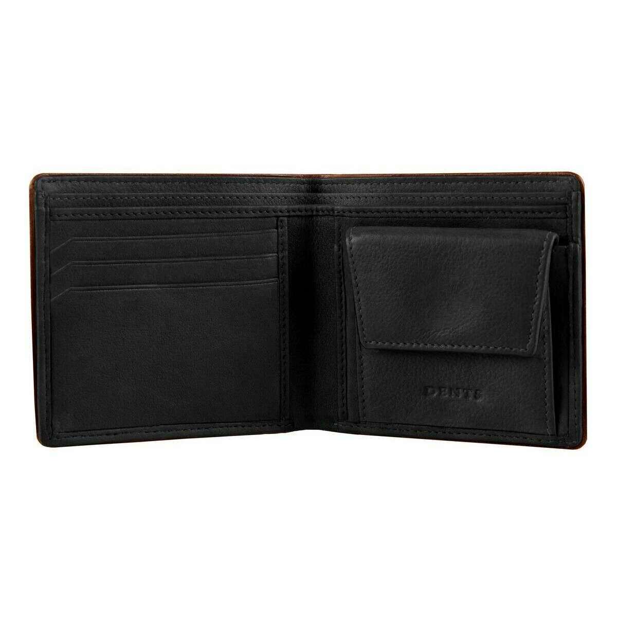 Dents Severn Leather RFID Blocking Coin Bifold Wallet - Black/Dark Tan - Image 3