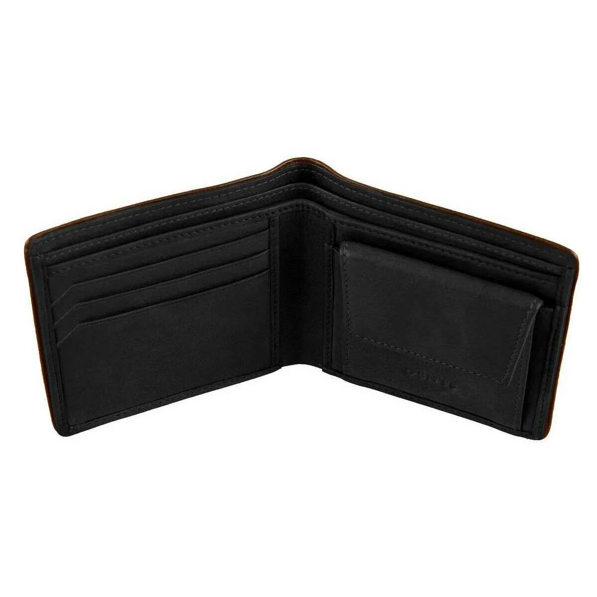 Dents Severn Leather RFID Blocking Coin Bifold Wallet - Black/Dark Tan - Image 4