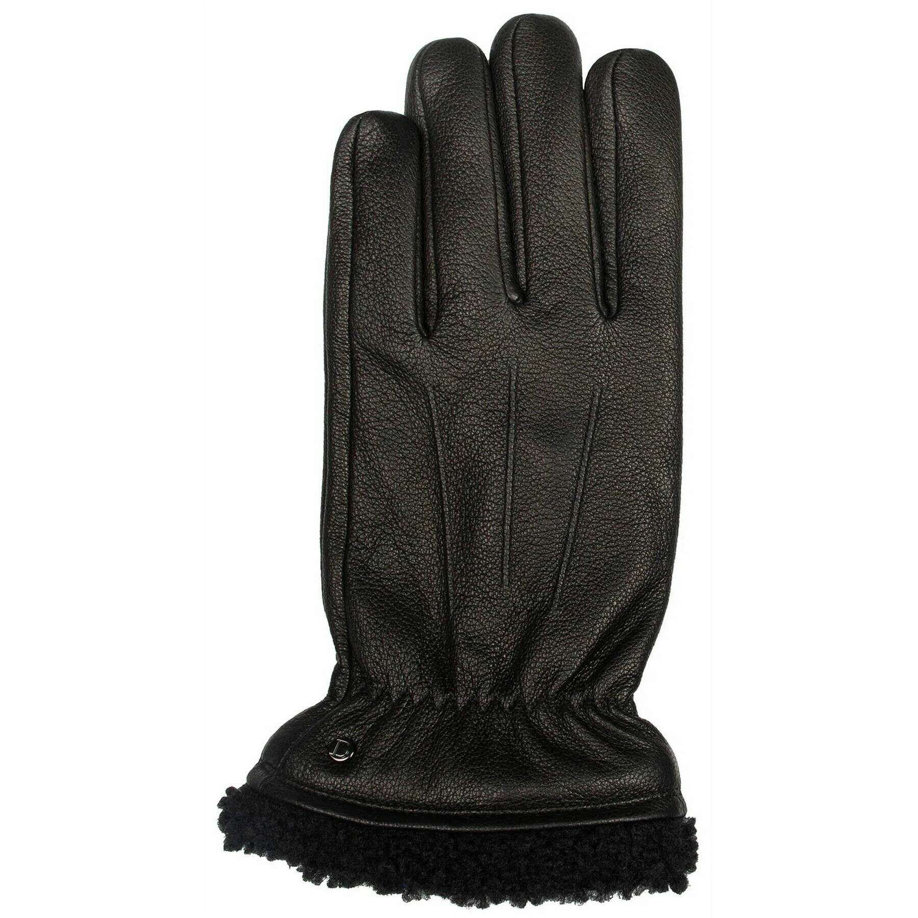 Dents Shrewsbury Fleece-Lined Leather Gloves - Black - Image 3
