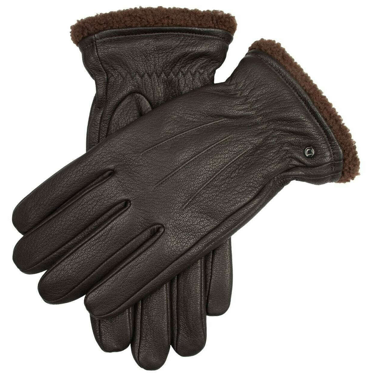 Dents Shrewsbury Fleece-Lined Leather Gloves - Brown