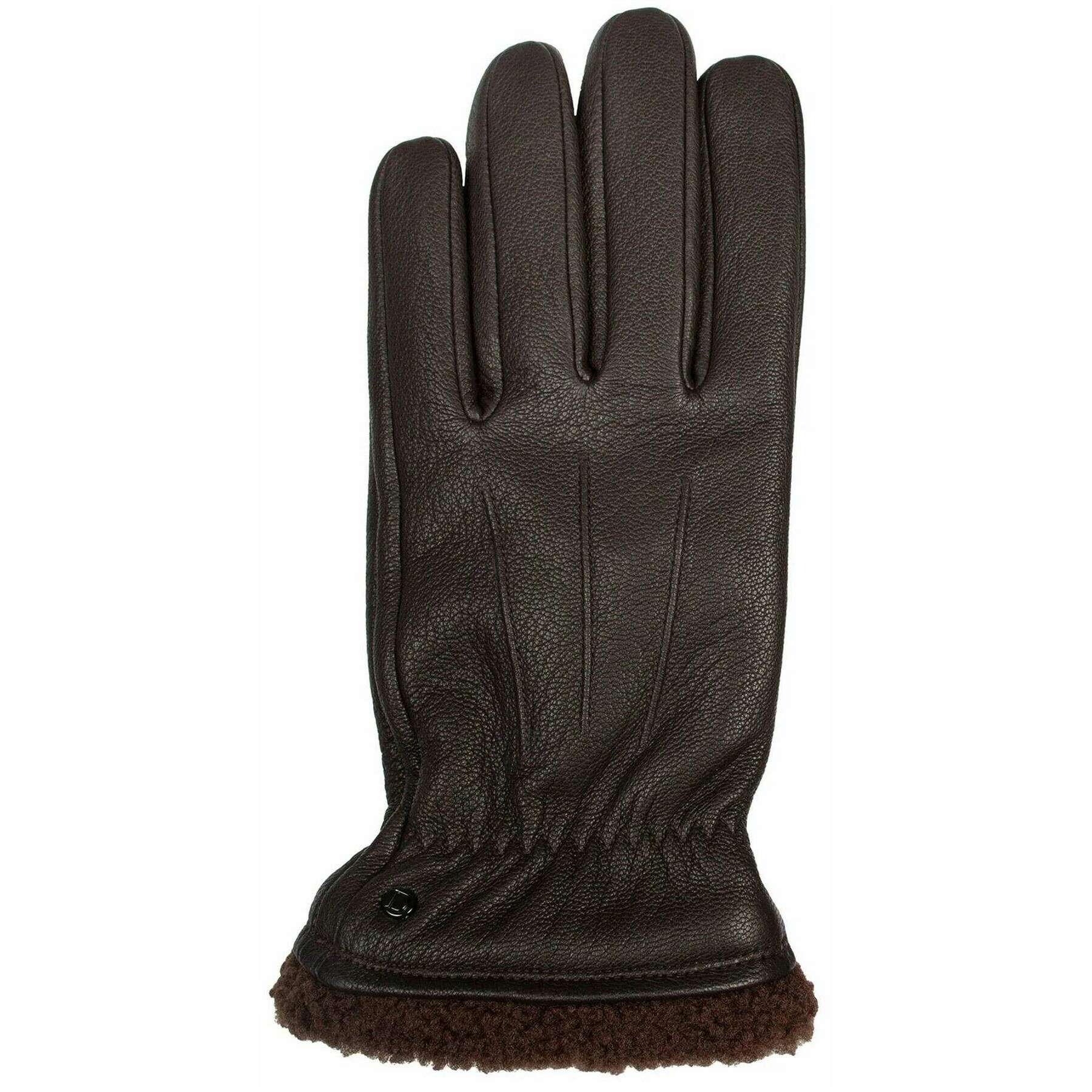 Dents Shrewsbury Fleece-Lined Leather Gloves - Brown - Image 3