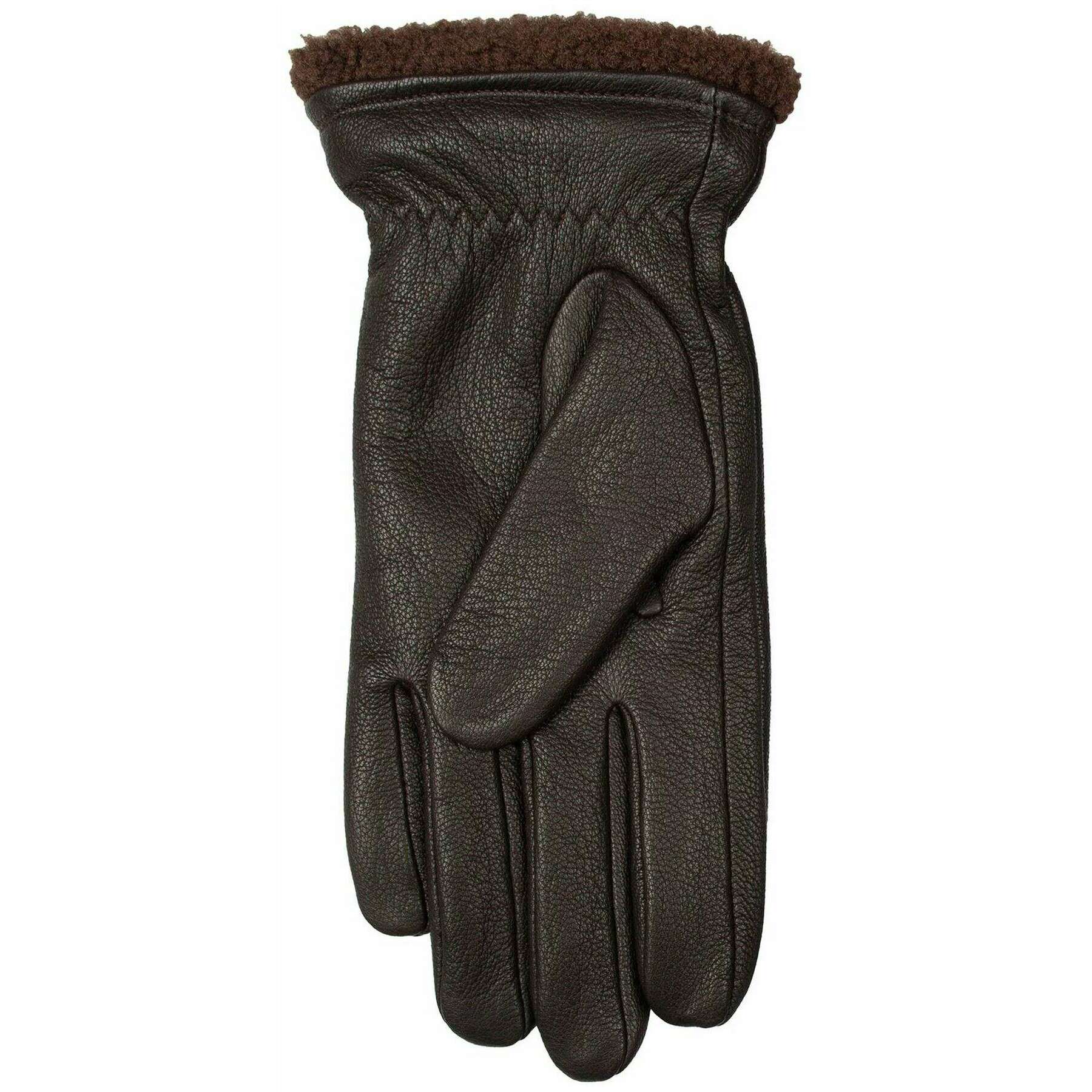 Dents Shrewsbury Fleece-Lined Leather Gloves - Brown - Image 4