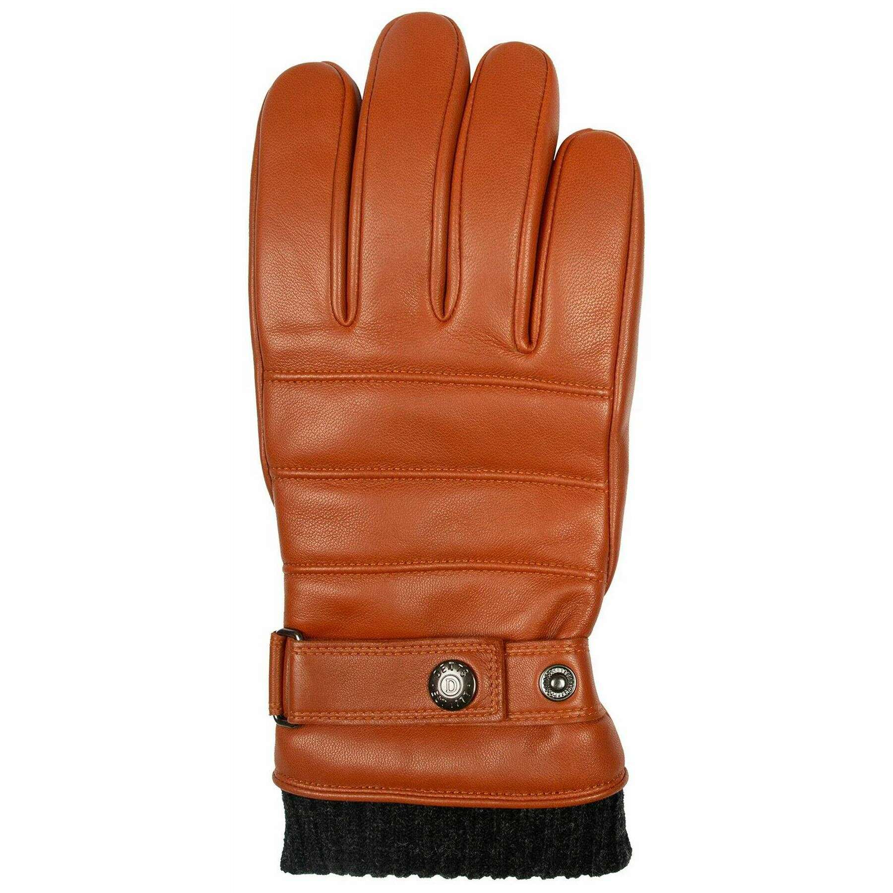 Dents Skipton Knitted Cuff Stitch Detail Leather Gloves - Highway Tan - Image 3