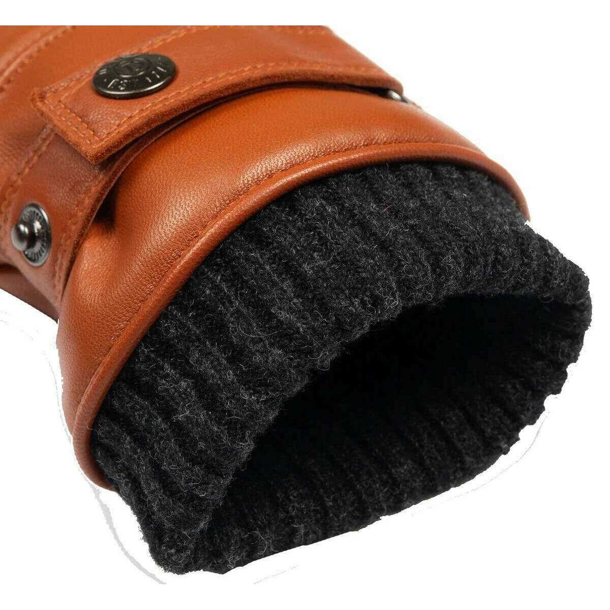 Dents Skipton Knitted Cuff Stitch Detail Leather Gloves - Highway Tan - Image 7