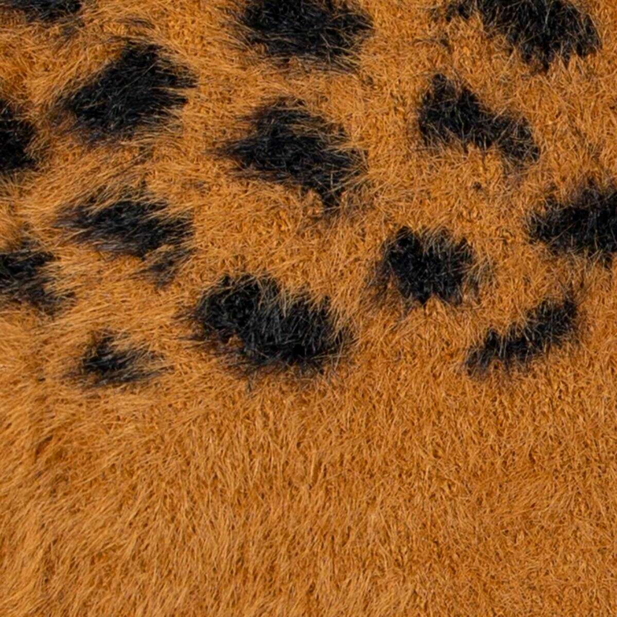 Dents Spotted Feather Yarn Knitted Wrist Warmers - Tan Beige - Image 7
