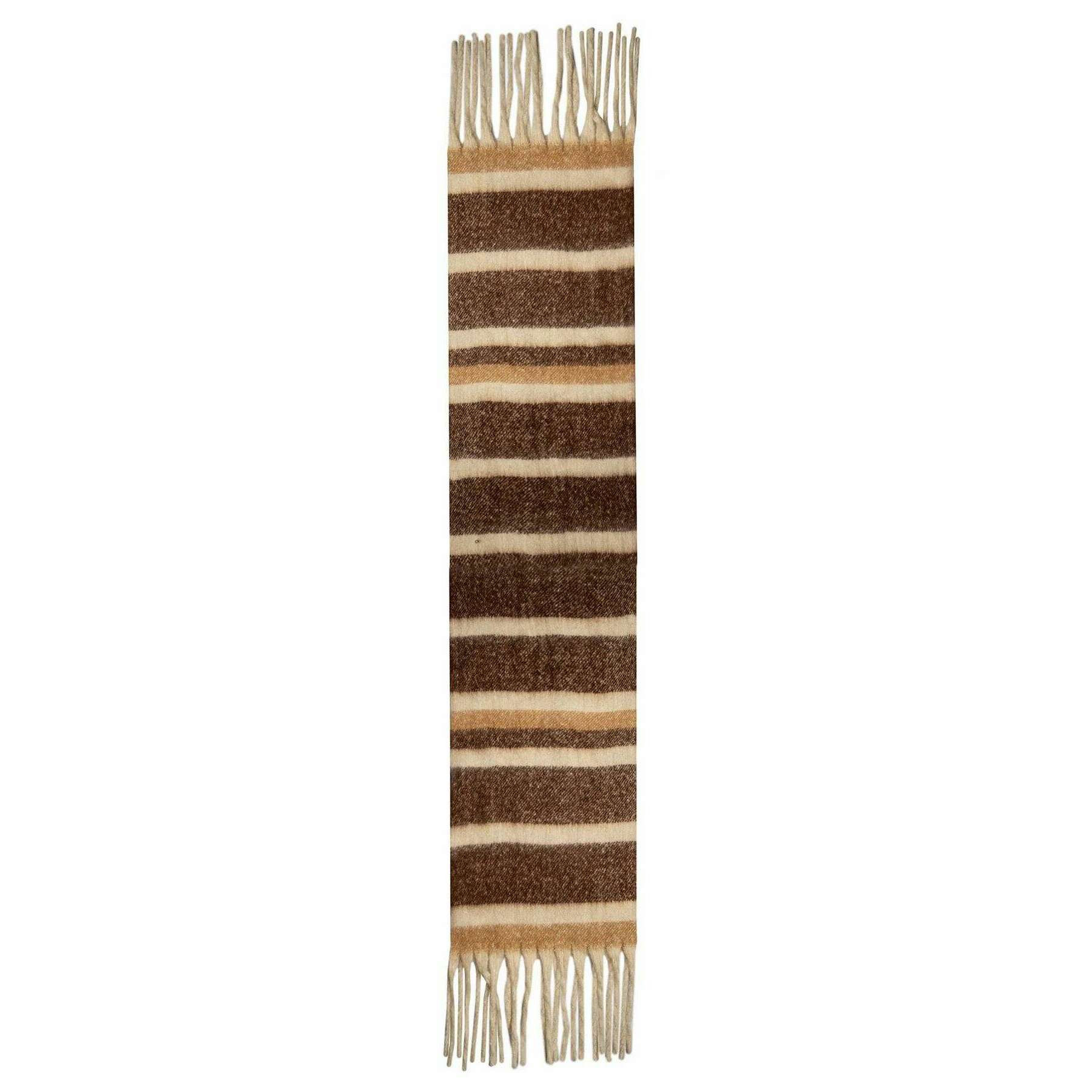Dents Stripe Blanket Scarf - Chocolate Brown/Camel Beige - Image 2