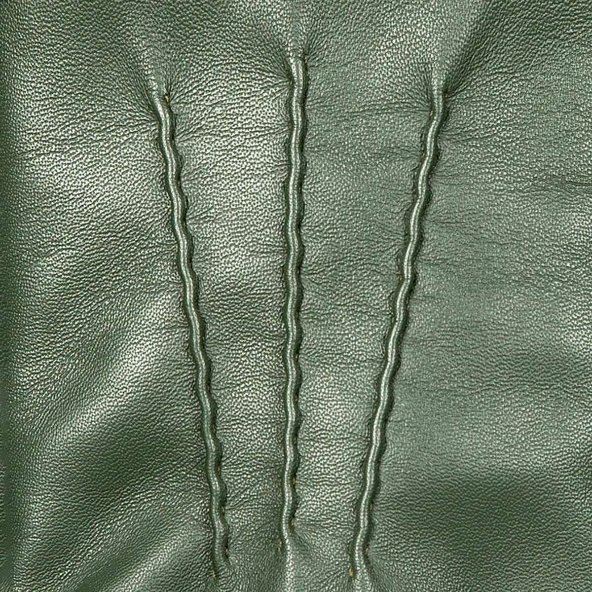 Dents Teresa Three-Point Leather Mittens - Sage Green - Image 6
