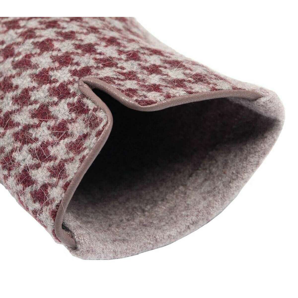 Dents Touchscreen Dogtooth Design Gloves - Damson Burgundy - Image 7