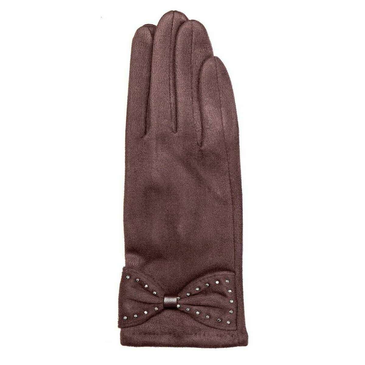 Dents Touchscreen Velour-Lined Faux Suede Gloves - Mocca Brown - Image 3