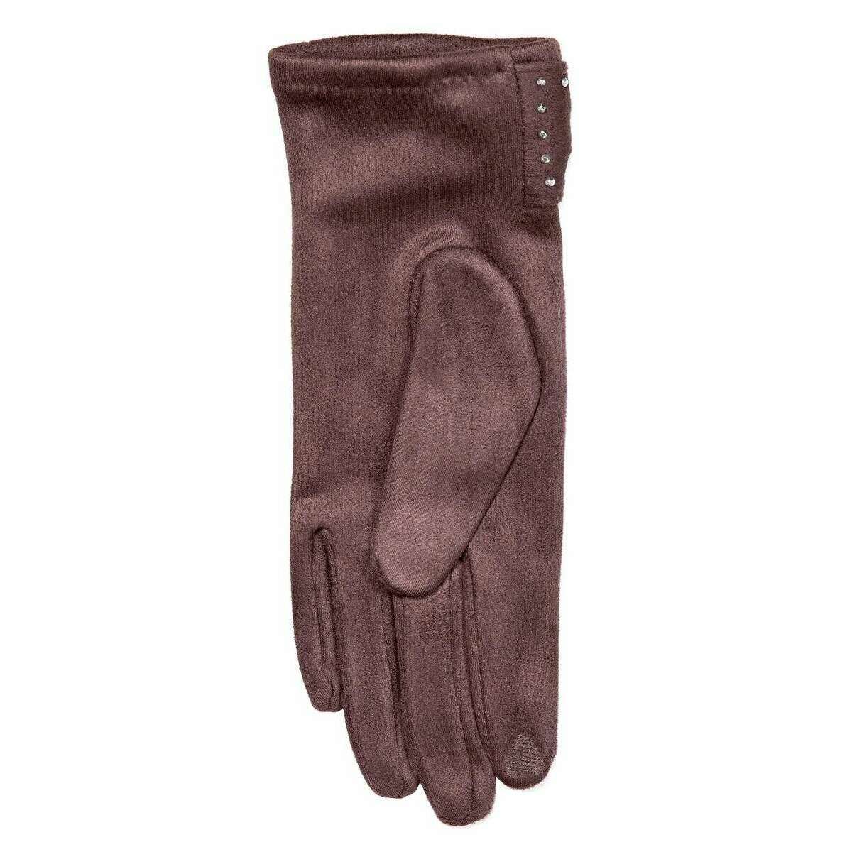 Dents Touchscreen Velour-Lined Faux Suede Gloves - Mocca Brown - Image 4