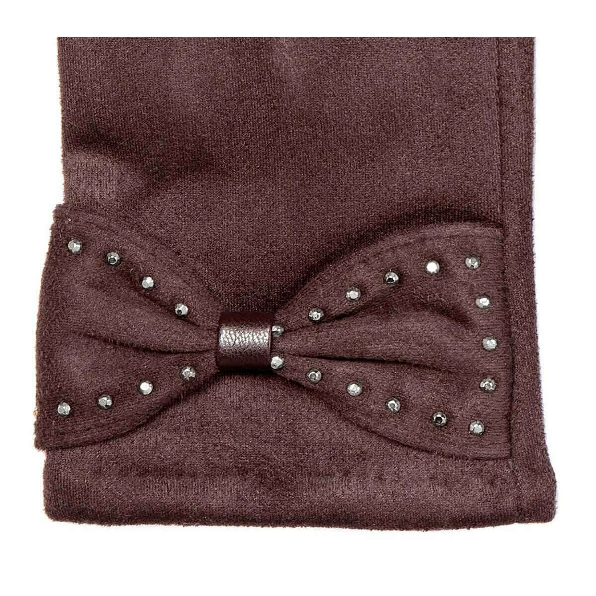 Dents Touchscreen Velour-Lined Faux Suede Gloves - Mocca Brown - Image 5