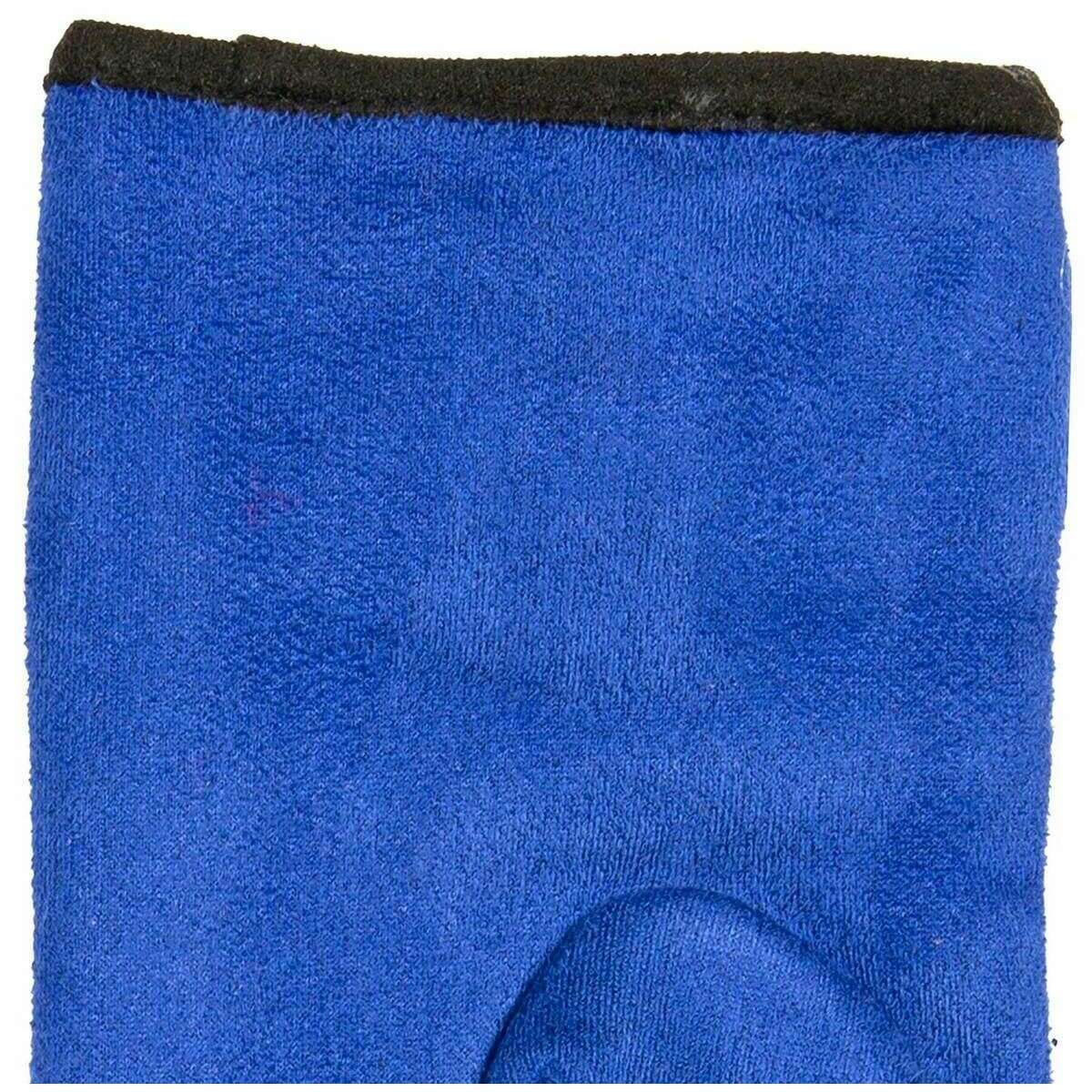 Dents Velour Lined Faux Suede Bow Gloves - Cobalt Blue/Black - Image 4