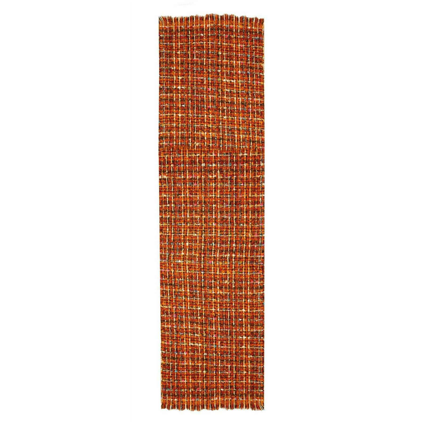 Dents Woven Metallic Yarn Scarf - Pumpkin Orange - Image 2