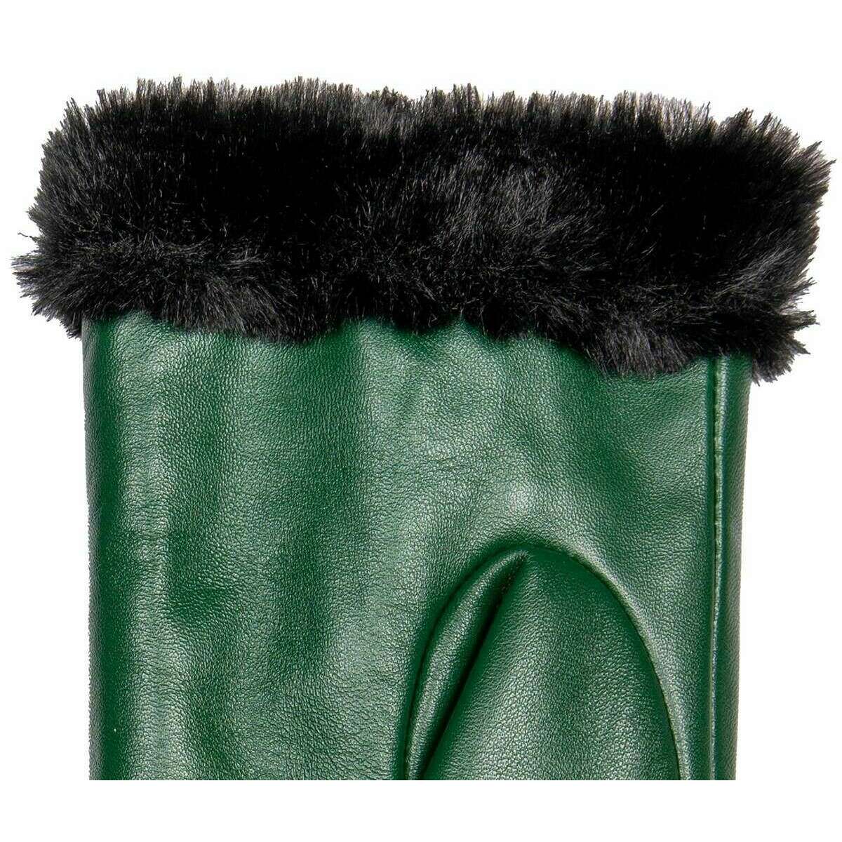 Dents Yasmin Cuff Leather Gloves - Forest Green - Image 6