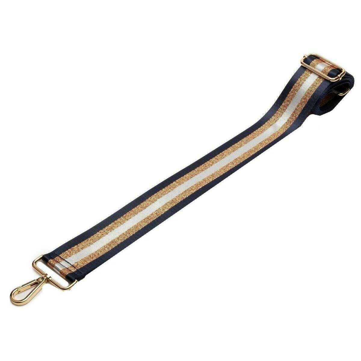 Elie Beaumont Crossbody Strap - Navy/Copper Stripe