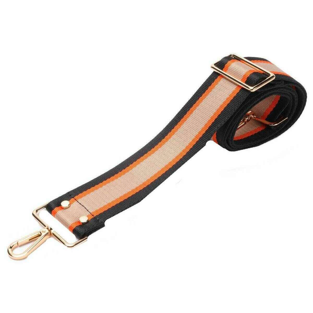Elie Beaumont Crossbody Strap - Orange/Black/Cream