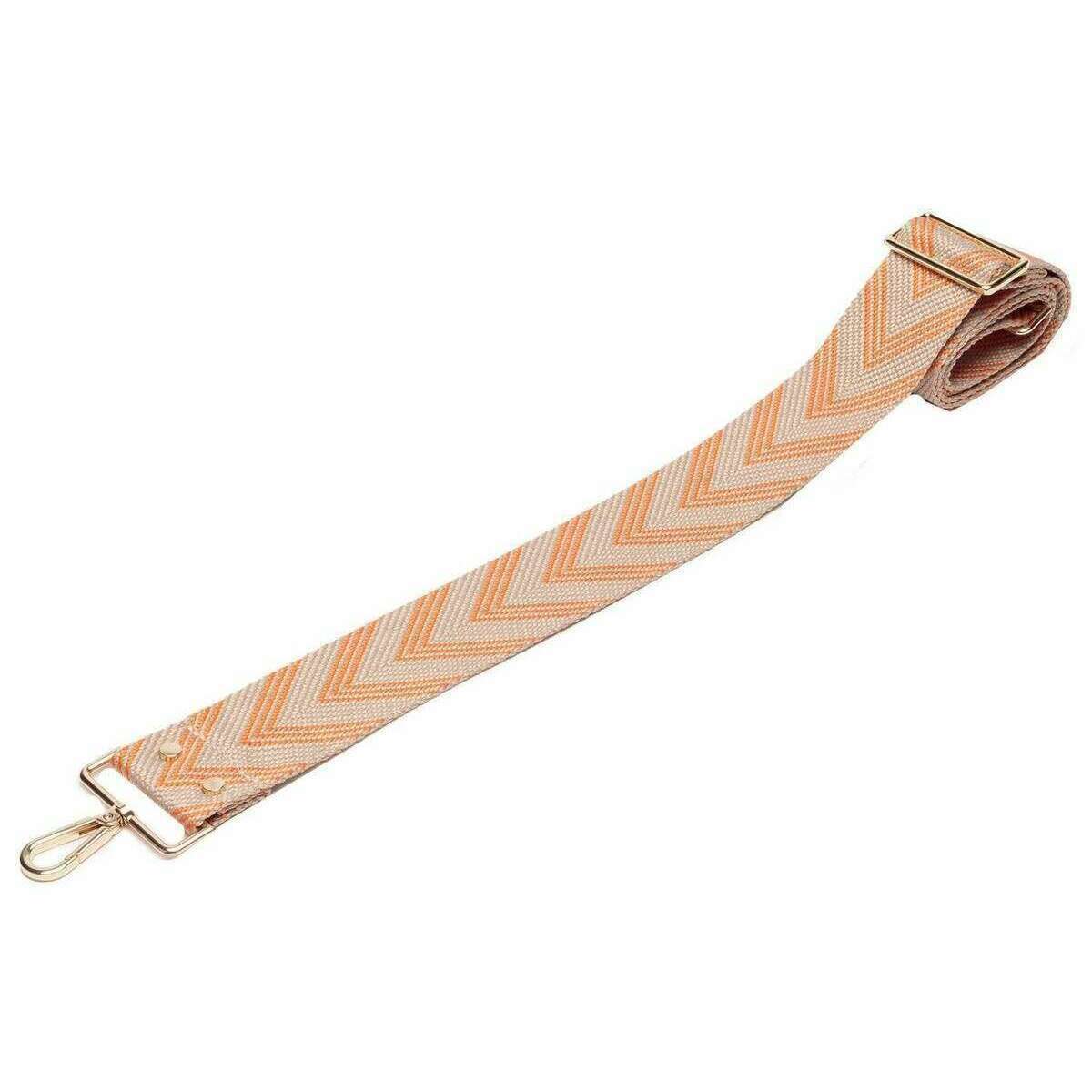 Elie Beaumont Crossbody Strap - Tangerine Chevron