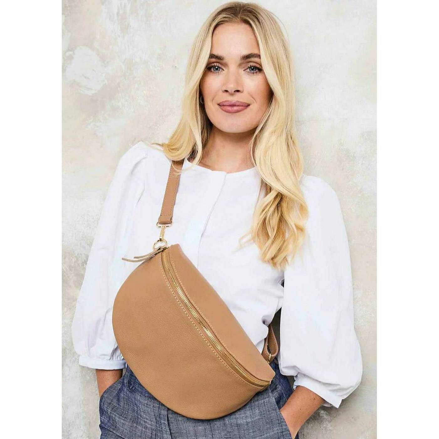 Elie Beaumont Large Sling Bag - Camel Tan - Image 4