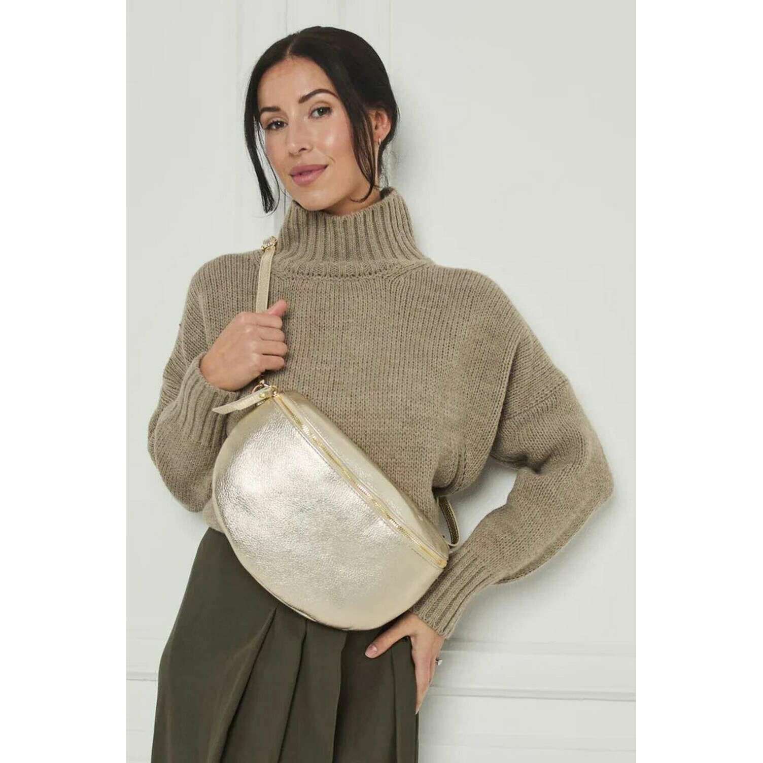 Elie Beaumont Large Sling Bag - Gold - Image 5