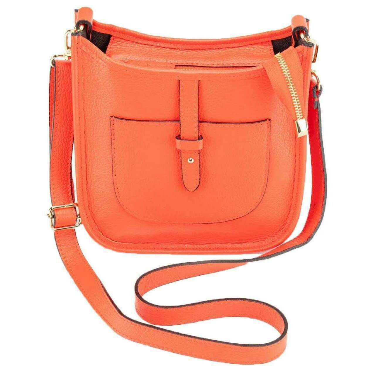Elie Beaumont Messenger Bag - Coral Orange - Image 3