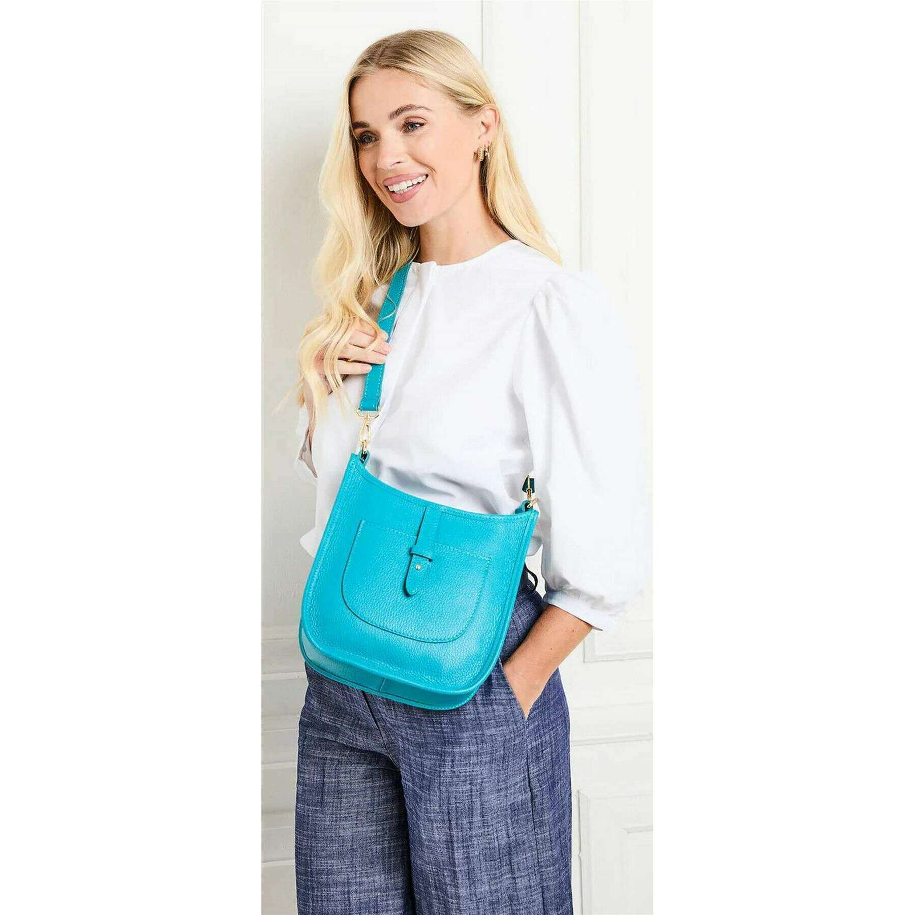 Elie Beaumont Messenger Bag - Turquoise - Image 5