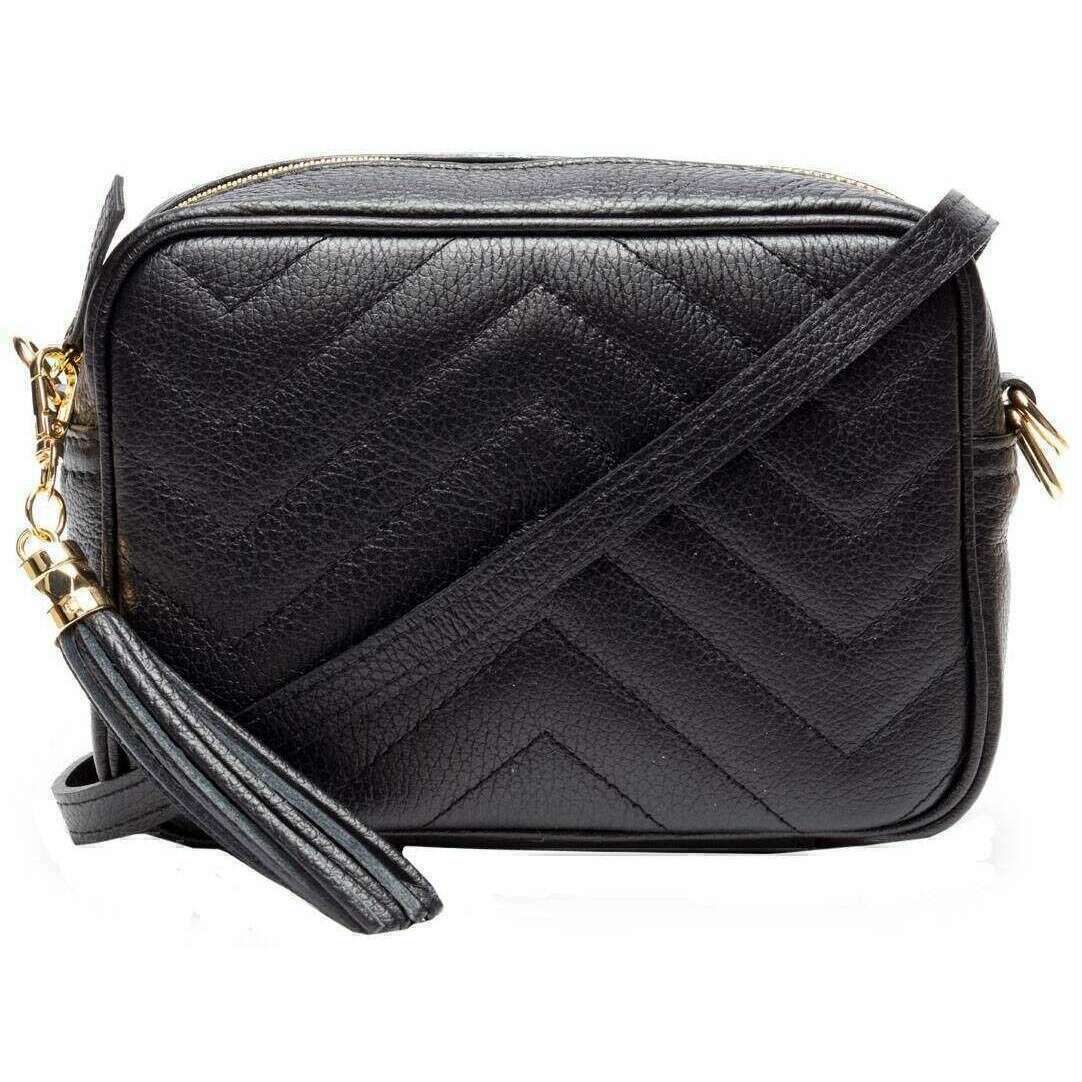 Elie Beaumont Quilted Crossbody Bag - Black